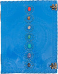 Leather Journal Notebooks Blank Poetry Sketch  Spell Book of Shadows Handmade Chakra journal with Lock Clasp Gifts for Men & Women