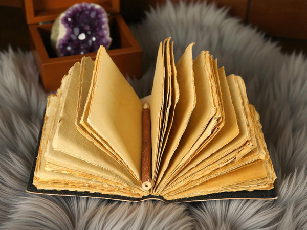 Leather Journal Notebooks Blank Spell Book of Shadows Handmade  Fairy Journal with Lock Clasp Gifts for Men & Women