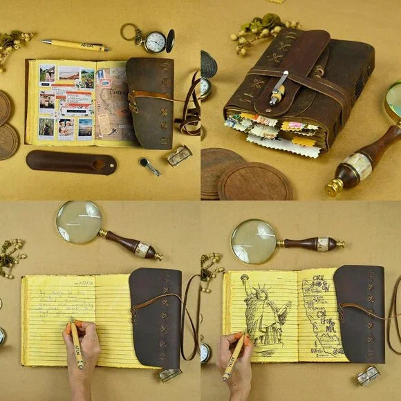 Leather Journal Notebooks Blank Spell Book of Shadows Vintage Leather Bound  Leather Journal  Gifts for Men & Women